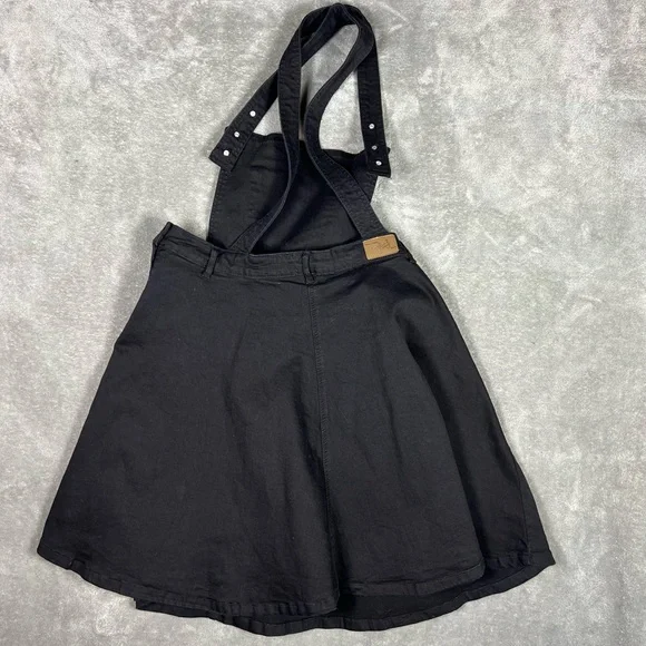Hell Bunny Dress Womens 2XL Black Dakota Pinafore Denim Goth Pinup Punk Overall - Picture 7 of 10